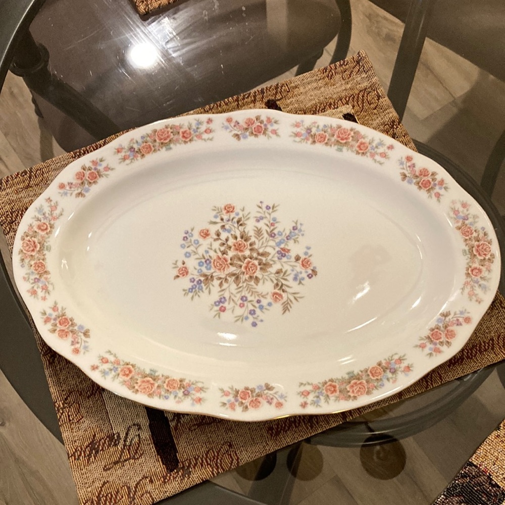 Remington Fine China Floral Scalloped Serving Platter